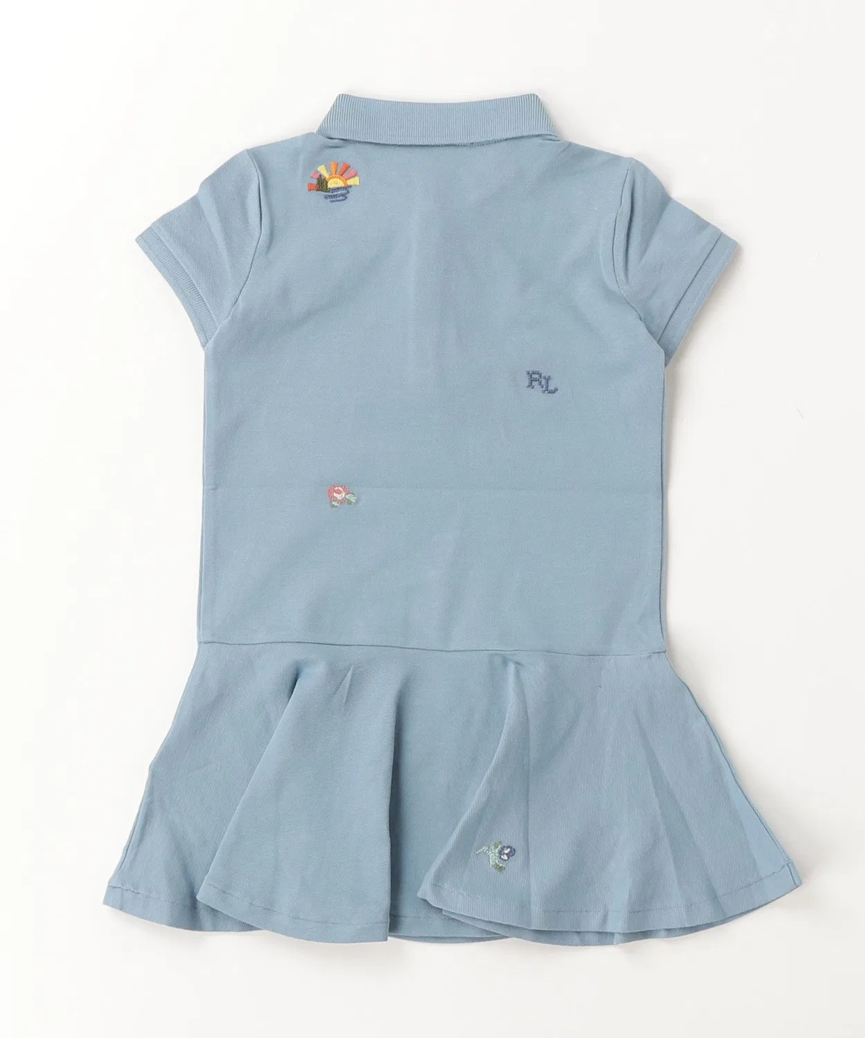 Детское платье-поло из стрейч-меша с вышивкой Camping Lake Days POLO RALPH LAUREN CHILDRENSWEAR, Blue — фото 4