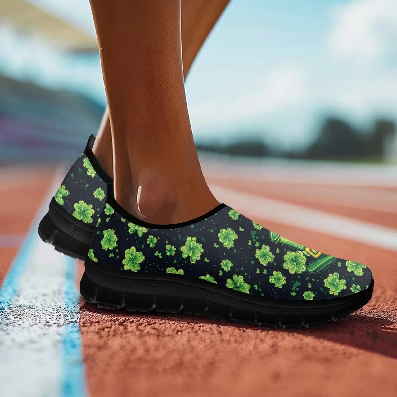 Мужские слипоны, легкие, для ходьбы, Green Hat Clovers Qoiuvncy — фото 4