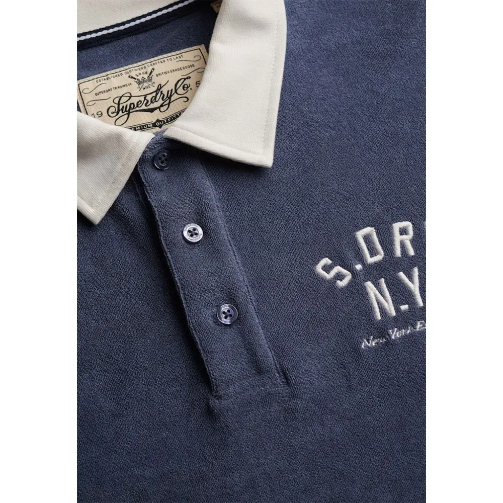 Женское поло с коротким рукавом Heritage Terry Superdry, Blue — фото 4