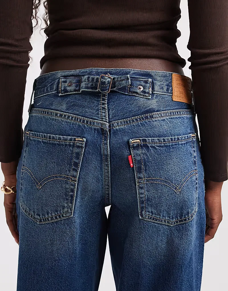 Свободные зауженные джинсы Levi's средне-синий — фото 4