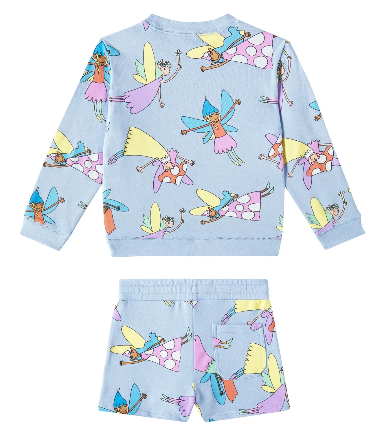 Комплект из худи и шорт хлопковый Stella Mccartney Kids, синий — фото 4