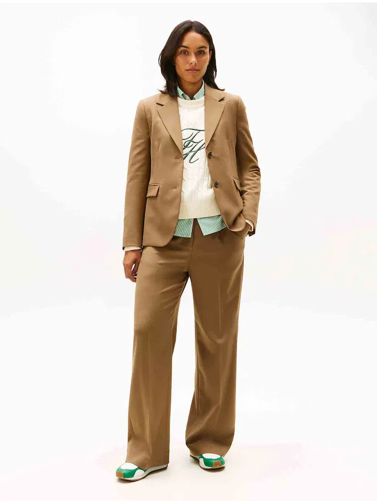 Широкие брюки из шерсти, модель Timeless TOMMY HILFIGER, Ochre