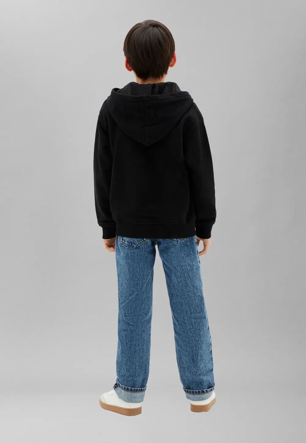 Толстовка на молнии с монограммой и ворсом Calvin Klein Jeans, Pvh Black — фото 2