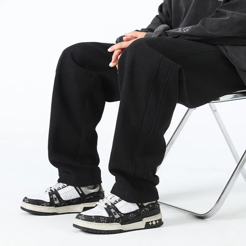 Детские утепленные штаны на флисе с принтом Tonlion, Black Fleece Chenille — фото 4