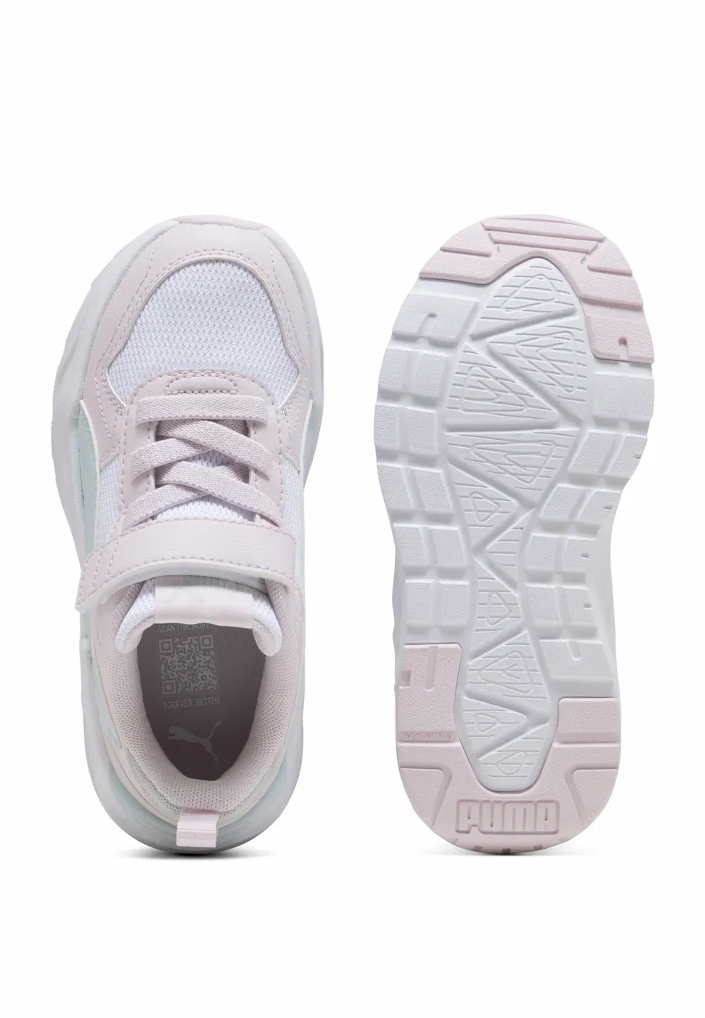 Детские туфли Trinity 2 унисекс Puma, White-Aqua Glow-Powder Pink — фото 3