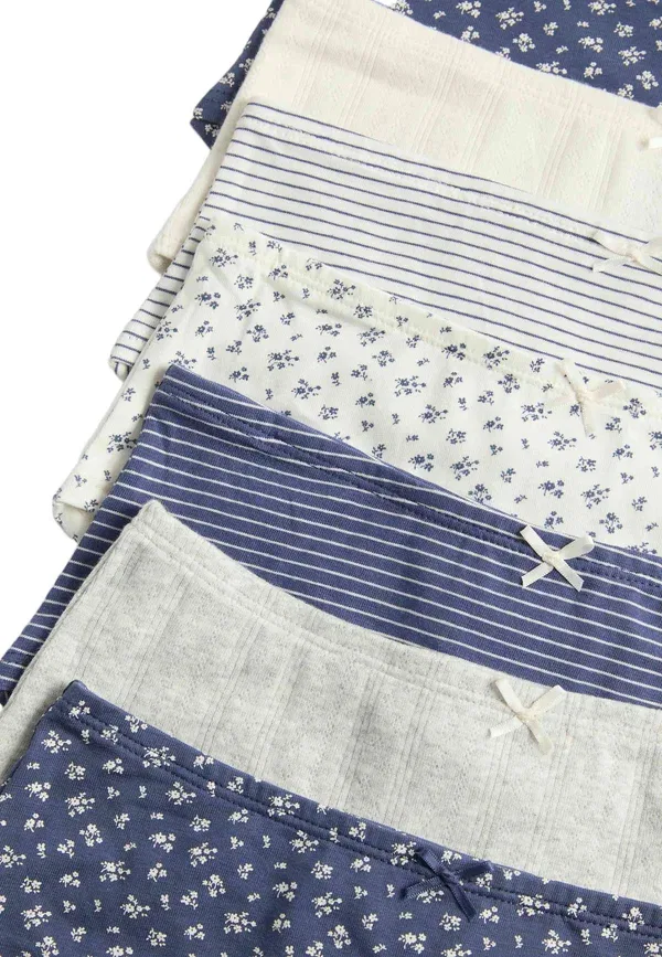 Трусы с цветочным принтом 7 pack floral stripe Marks & Spencer, темно-синий mix — фото 3