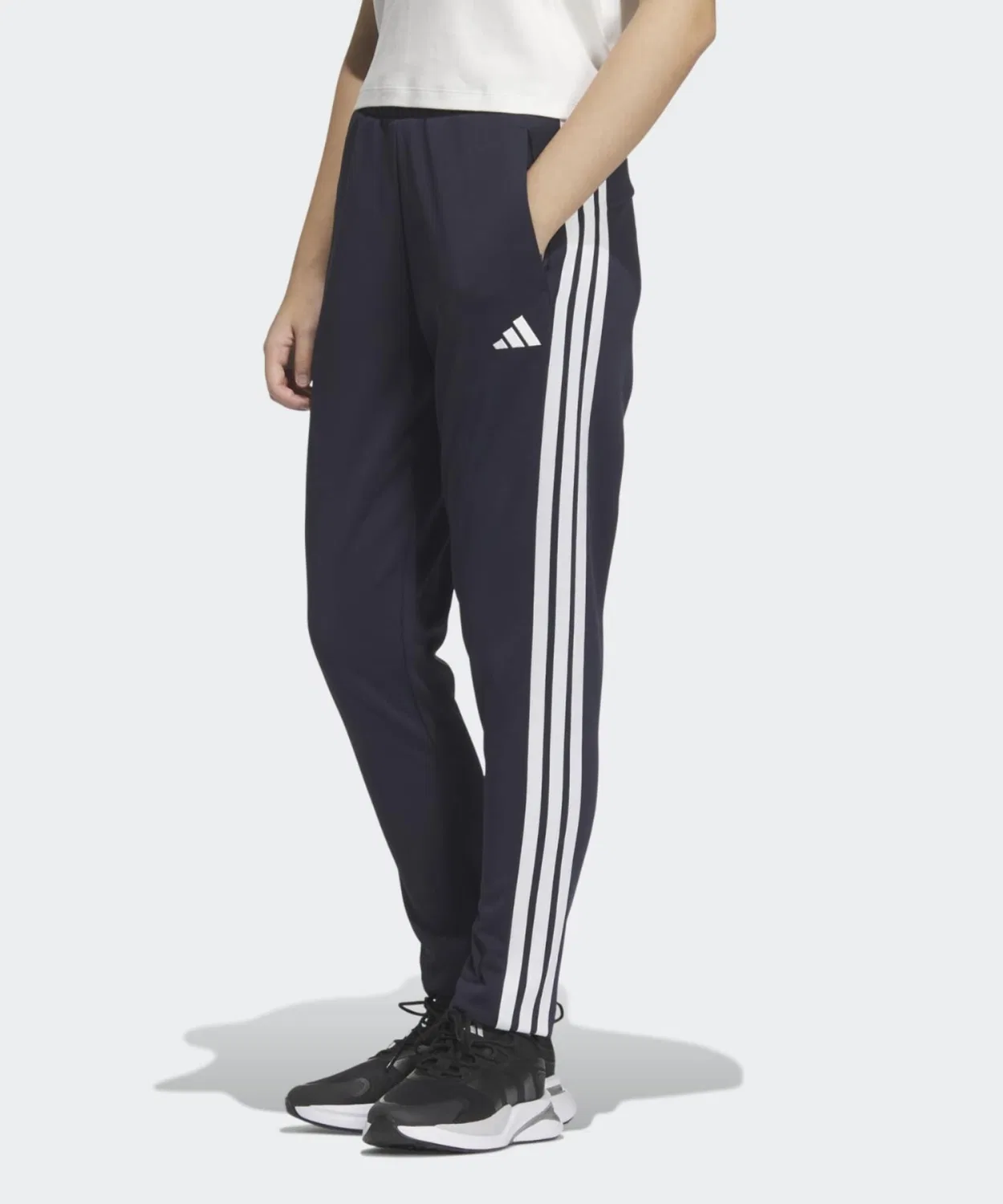 Женские спортивные брюки с принтом Three Stripes Regular Fit Double Knit Track Pants Adidas, Blue