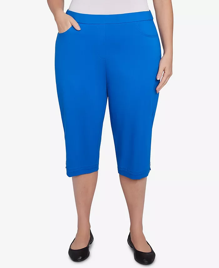 

Утягивающие брюки-капри Parrot Cay Plus Size с манжетами и утягивающим эффектом Alfred Dunner, синий
