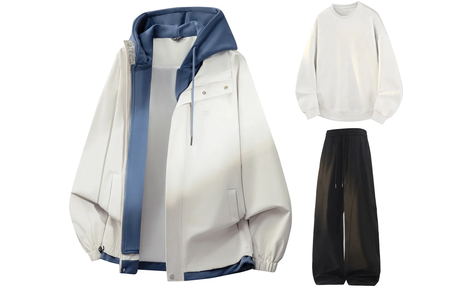 Женский комплект куртка-ветровка и брюки Khaki White Black MIIOW