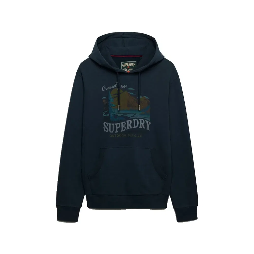 Худи Mountain Relaxed Fit Superdry, синий — фото 3