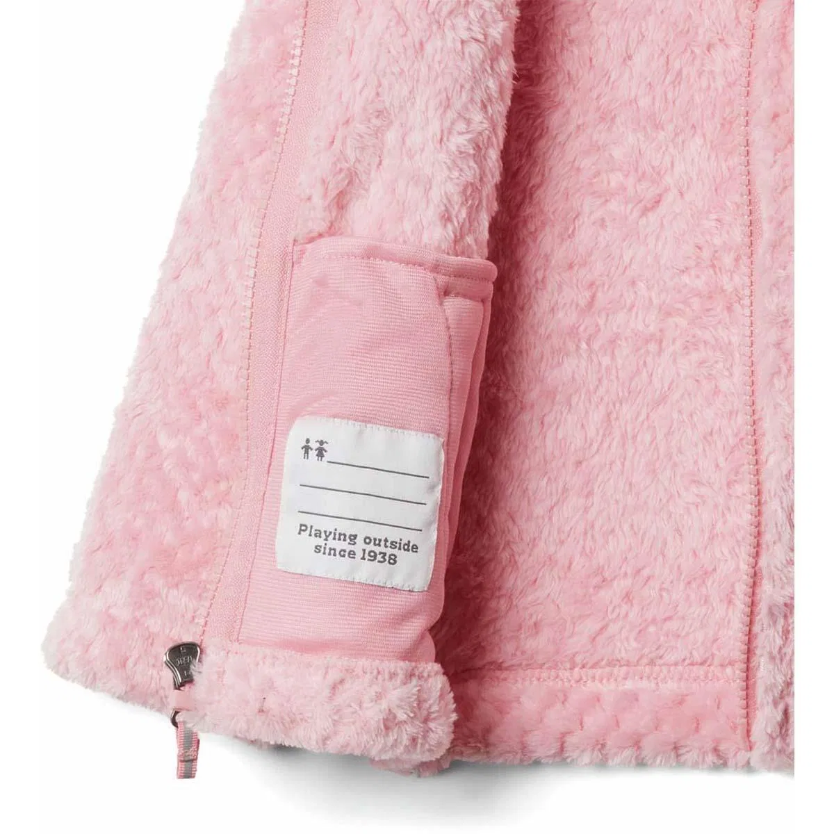 Детское флисовое пальто с капюшоном Columbia Fire Side Sherpa Full Zip, Pink Orchid — фото 3