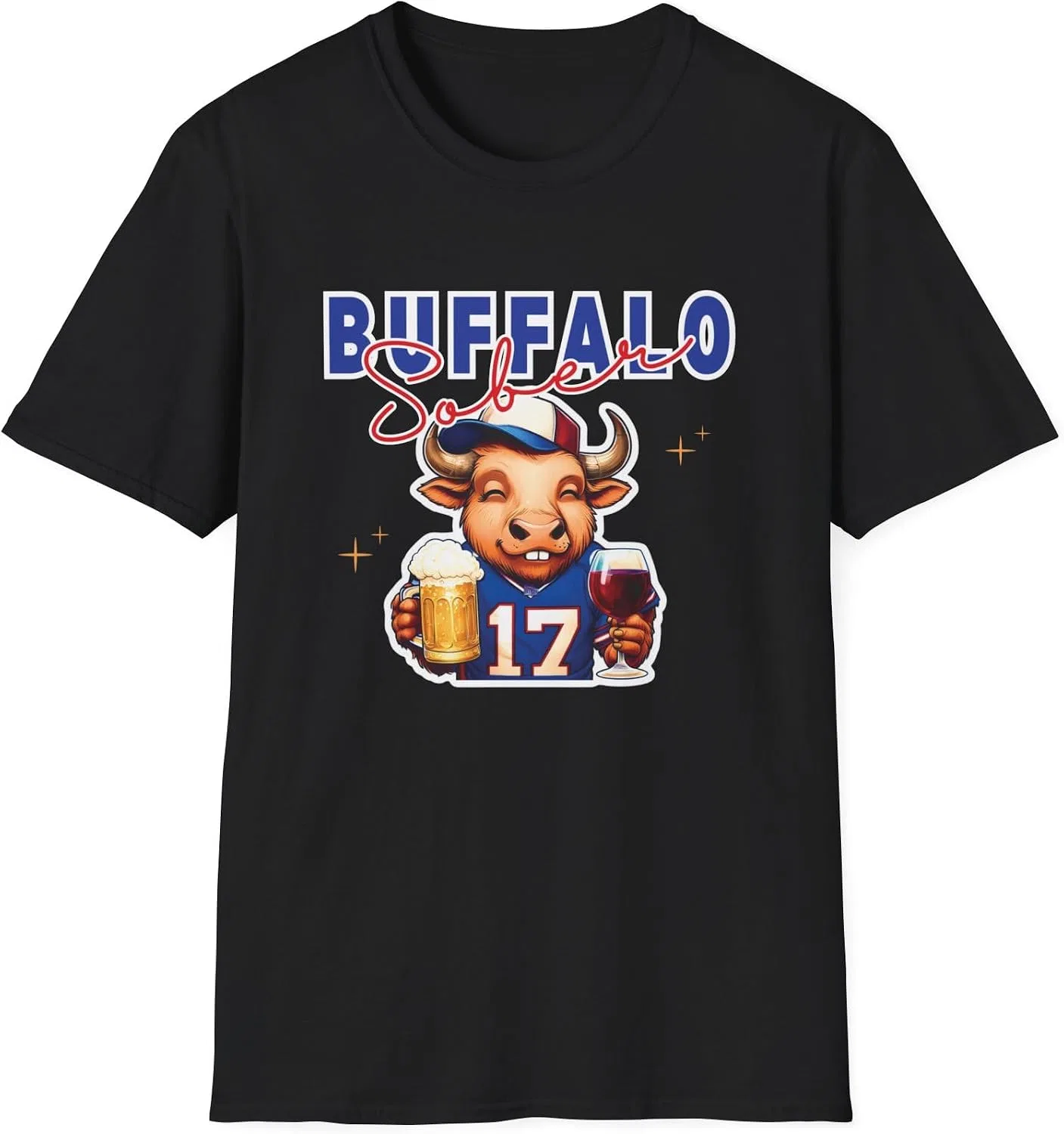 Мужская футболка с принтом Buffalo Sober, чёрный