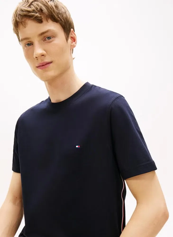 Футболка с полосами по боковым швам Tommy Hilfiger, голубой — фото 3