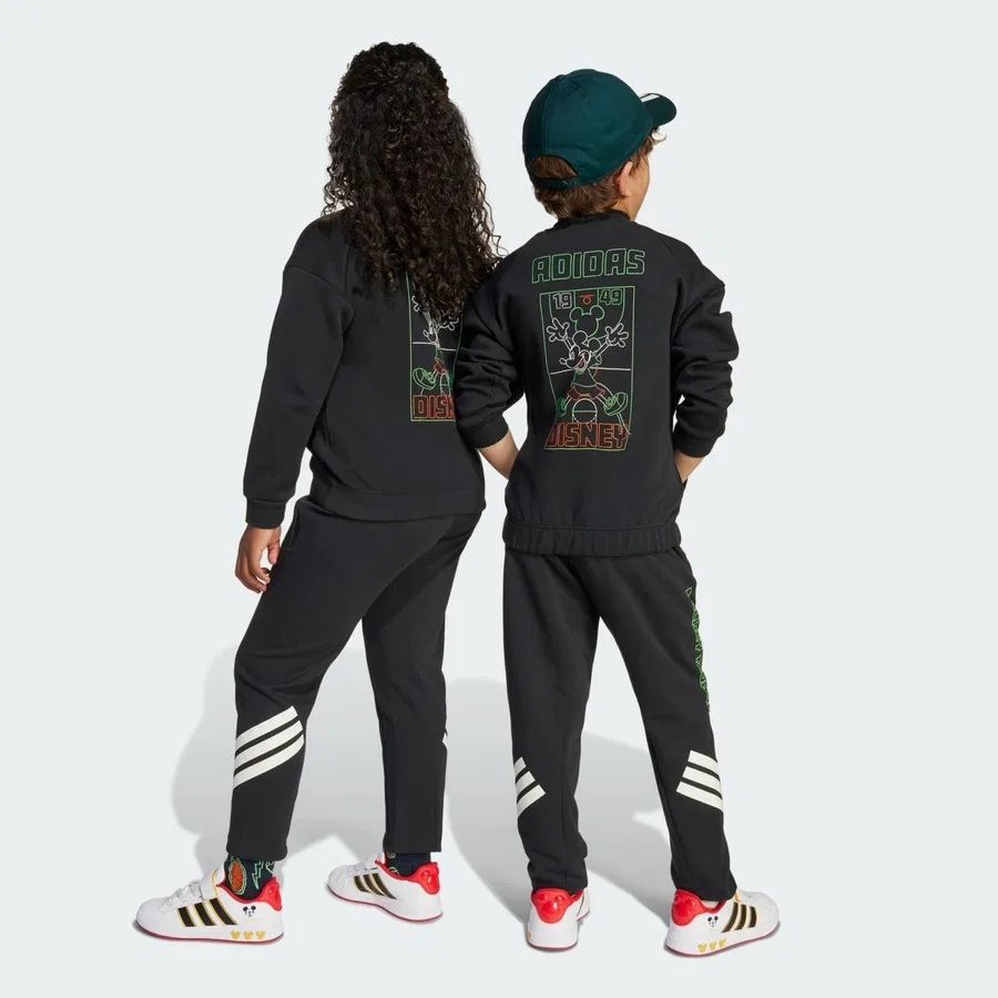 Детские спортивные штаны с принтом Mickey Mouse Adidas Sportswear JL9189, Черный — фото 2