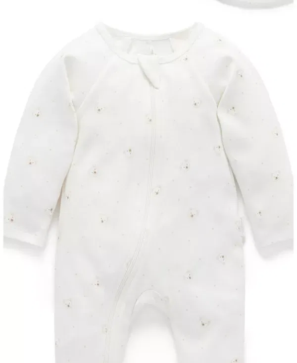 Детский комплект с принтом Welcome Baby Gift Pack 5 Piece Purebaby, Vanilla Bear — фото 3