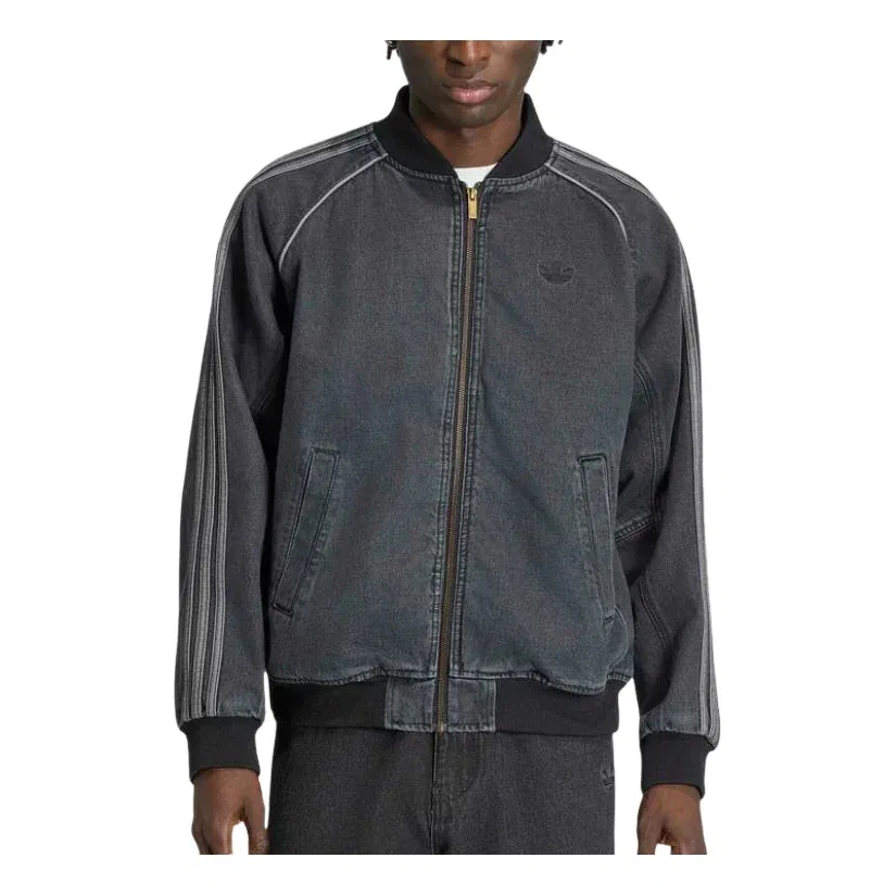 Мужская куртка SST Denim Track Top Asia Sizing 'True Black' adidas, True Black