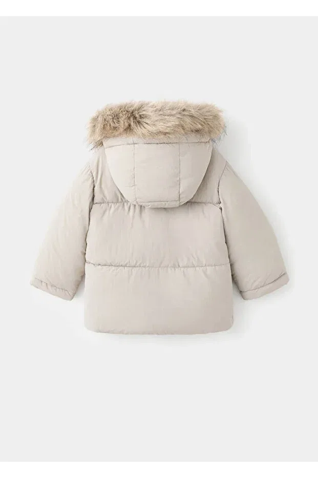 Детское пальто для девочек стеганое Mango Baby, Sand Beige — фото 2