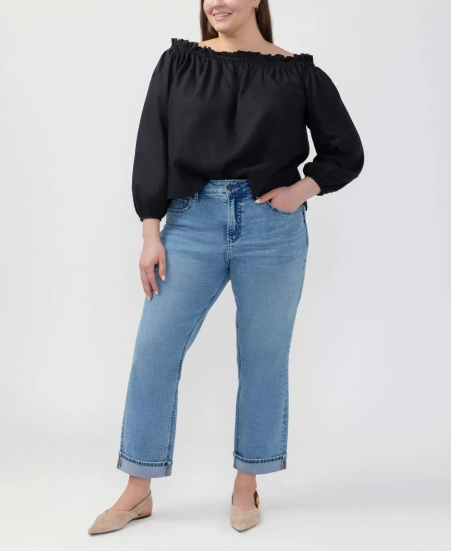 Джинсы прямого кроя с высокой посадкой Avery Plus Size Silver Jeans Co., Bluebelle — фото 2