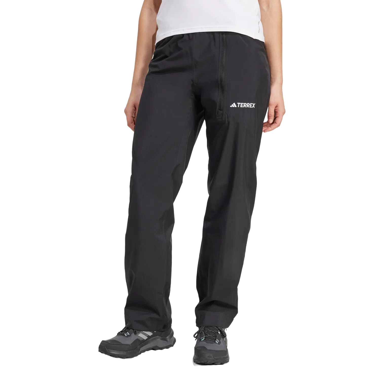 Женские широкие дождевые штаны с двумя слоями Adidas Terrex Multi Climaproof, черный — фото 2
