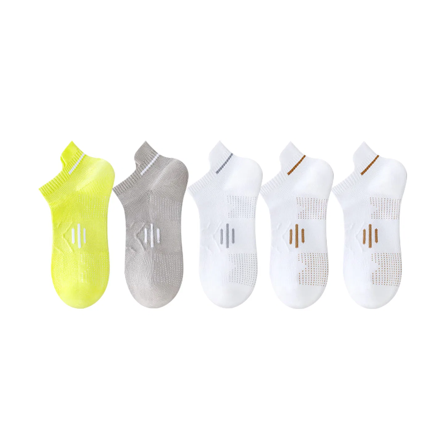 Детские носки-следки MINISO, Цвет White Gold+White Gold+Light Gray+White Gray+Green