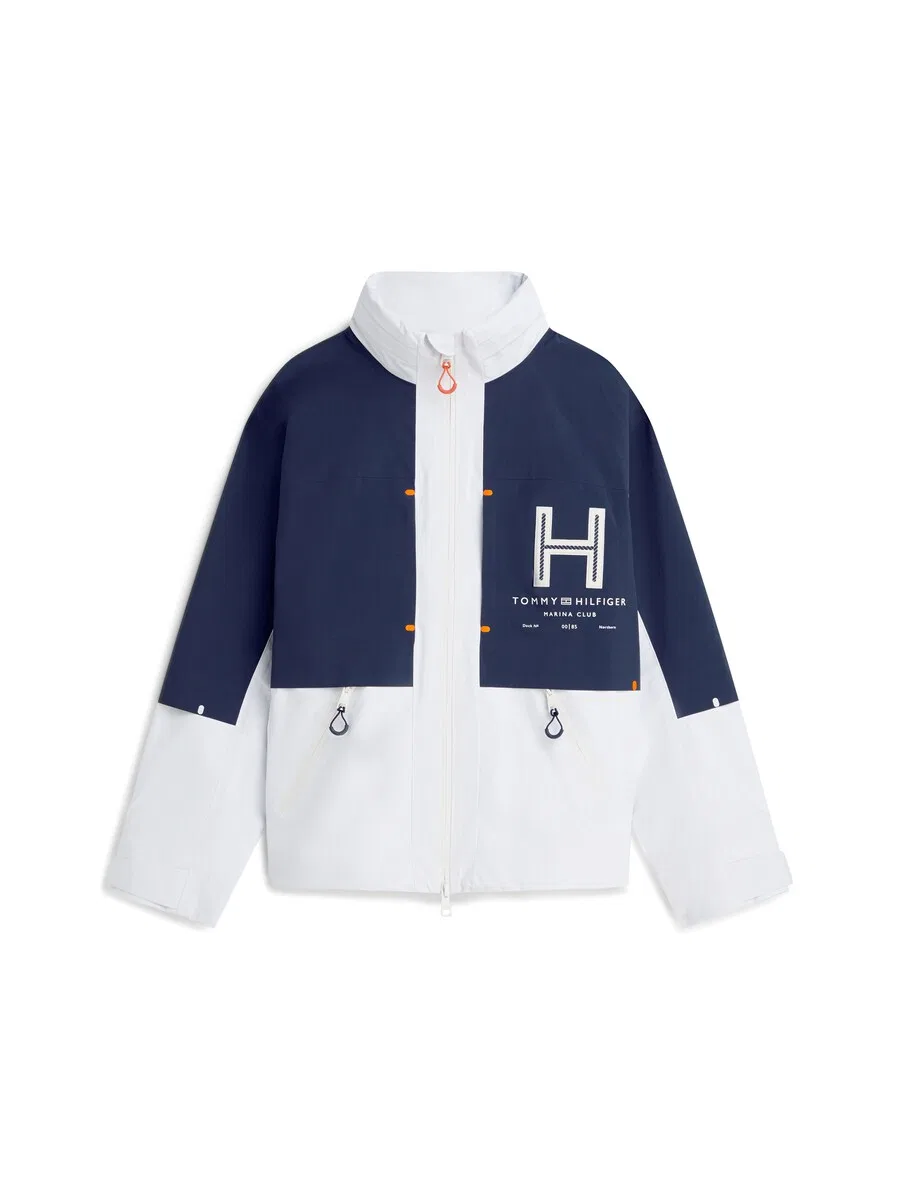 Куртка TOMMY HILFIGER Between-Season Jacket 'Waterproof Colour-blocked Regatta' в цвете Marine Blue