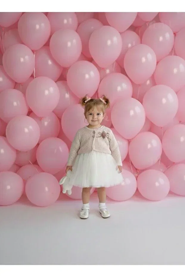 Детское платье из футера с розовыми деталями Miaras Baby, White — фото 2