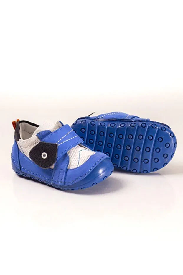 Детские туфли для мальчиков кожаные ортопедические Ewen Tomm, Blue/White — фото 2