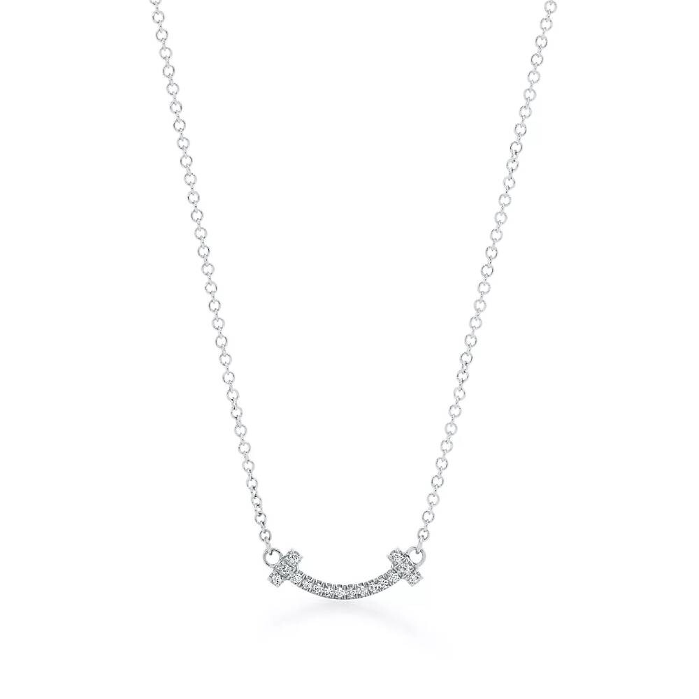 

Кулон с цепочкой Tiffany & Co. Smile, белое золото с бриллиантами