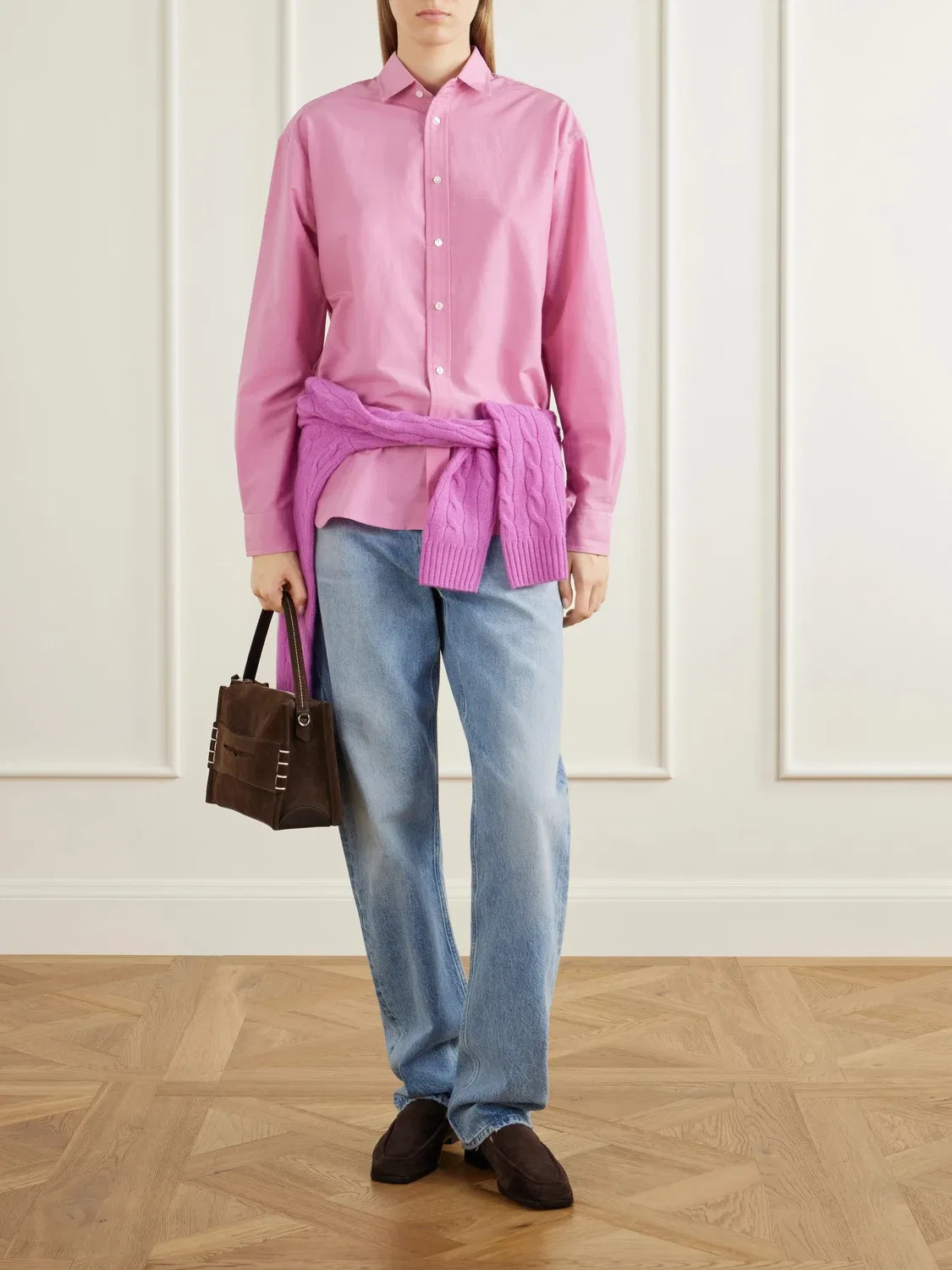 Рубашка из хлопка и шелка Polo Ralph Lauren, розовый — фото 2