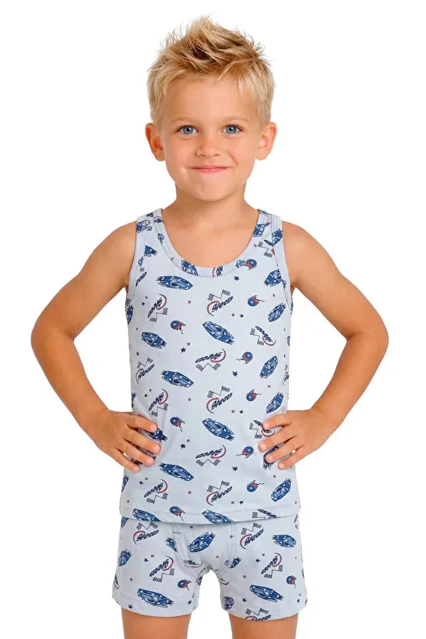 Детский комплект для мальчиков с принтом Tatlıcottonkids, Gray Car