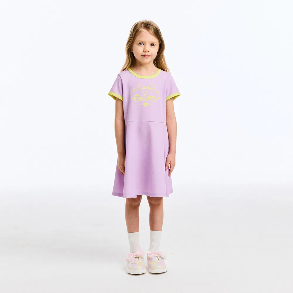 Детское платье Waffle Flare, лавандовое, от Benetton Kids