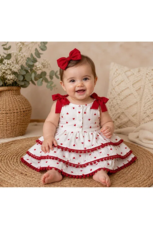 Детское платье для девочек хлопковое Allya Mini Dress, Red — фото 2