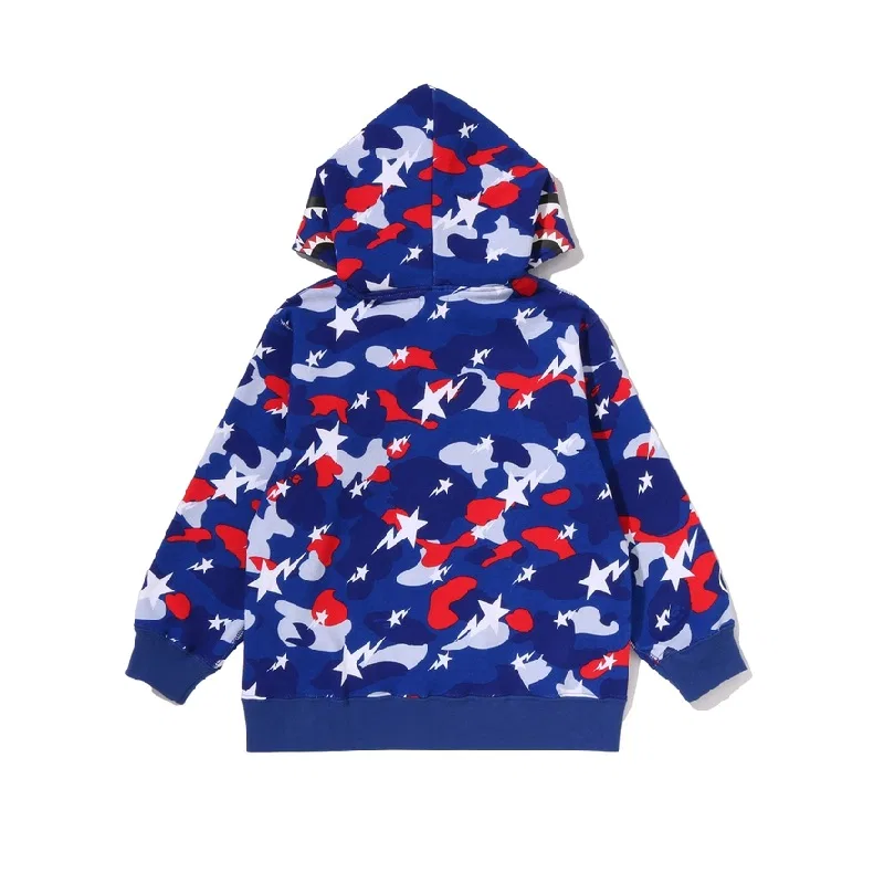 Детский свитшот с капюшоном A BATHING APE, Blue BLX — фото 4