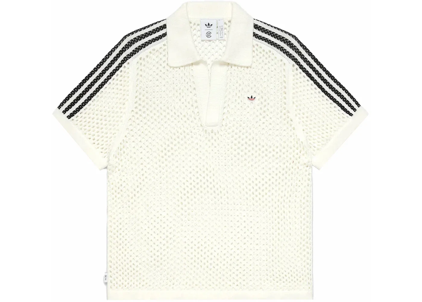 Унисекс рубашка-поло с принтом Adidas x Edison Chen Crochet Polo Shirt, White
