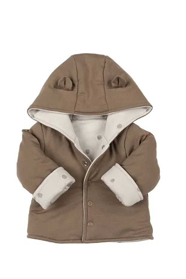 Детское двустороннее пальто для девочек с капюшоном Baby, Gray