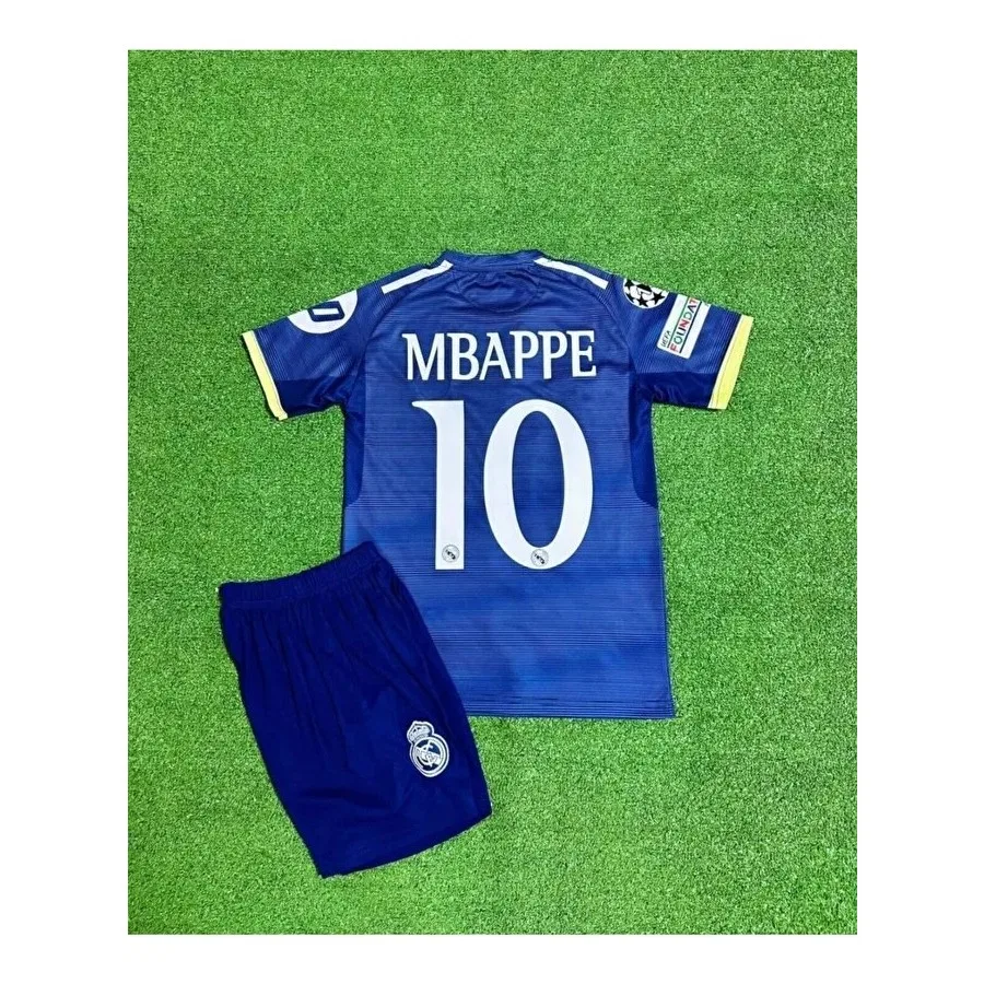 Детская футболка с принтом Reall Madridd Kylian Mbappe, Темно-синий Fair City