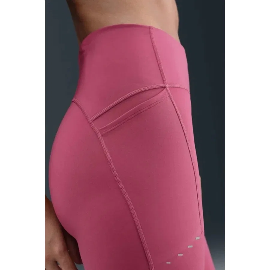 Леггинсы спортивные с высокой посадкой и карманами Nike Swift Dri Fit, Розовый — фото 4