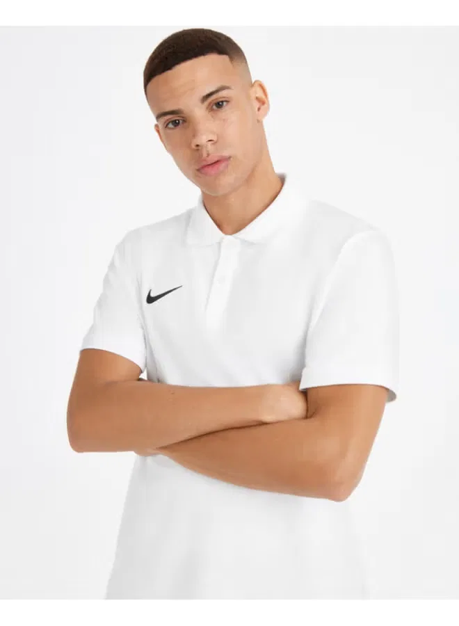Поло мужское хлопковое с коротким рукавом Nike, белый — фото 3