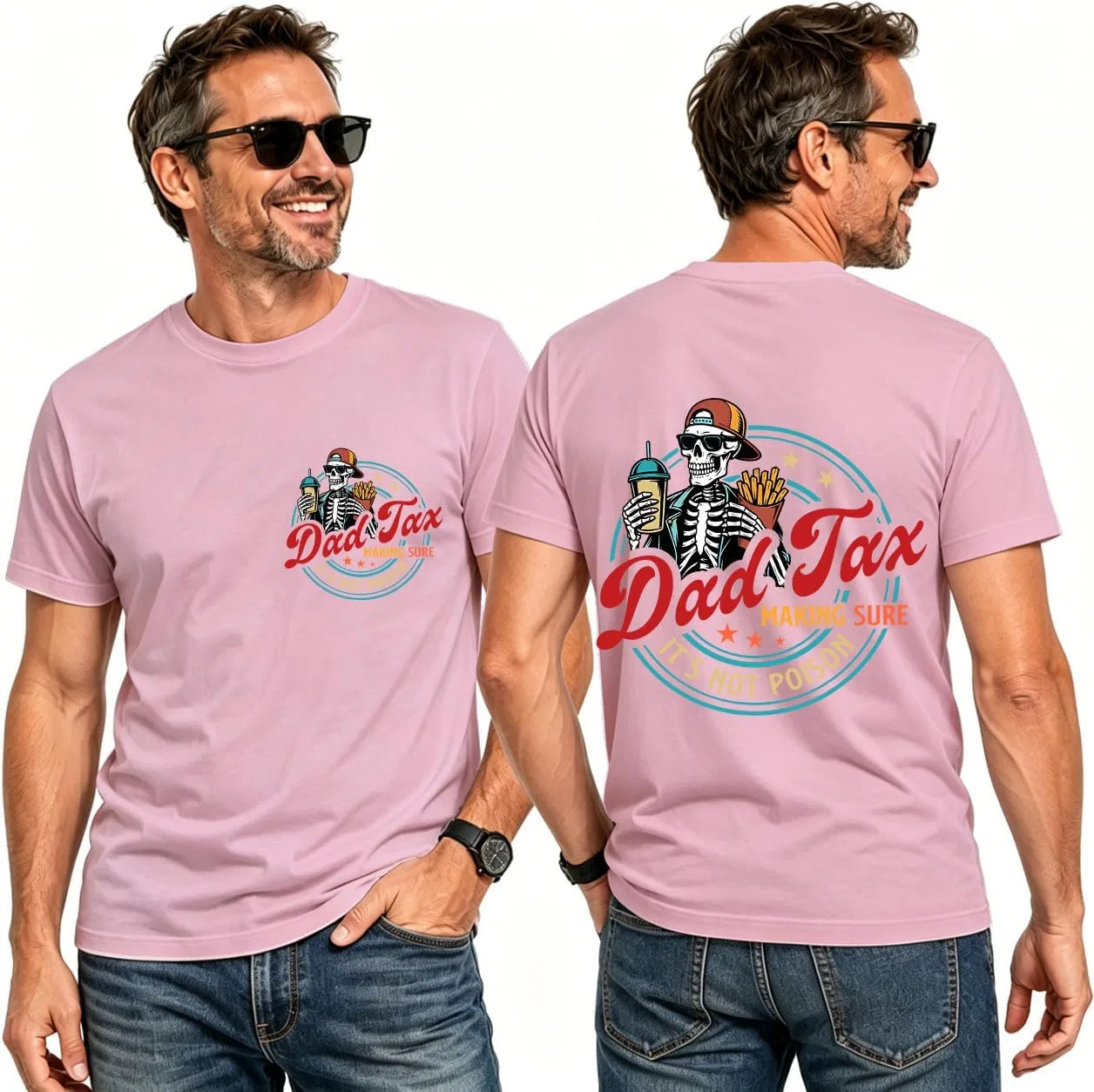 Мужская футболка с принтом Dad Tax Generic, Pink