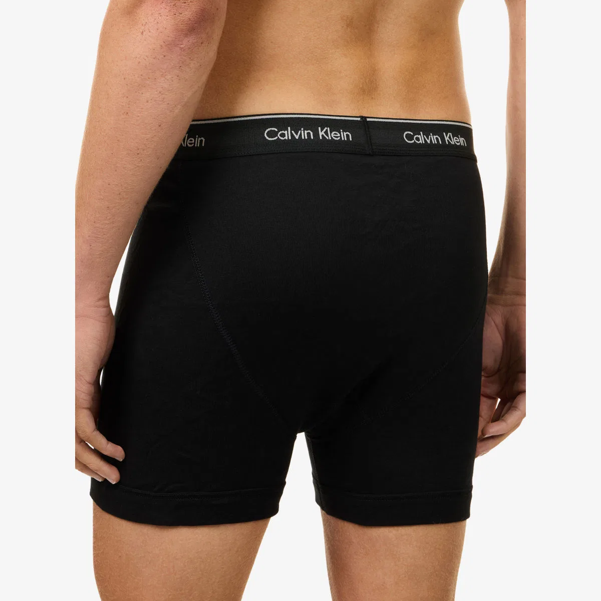 Комплект из трех хлопковых боксеров с логотипом на поясе Calvin Klein, черный — фото 4