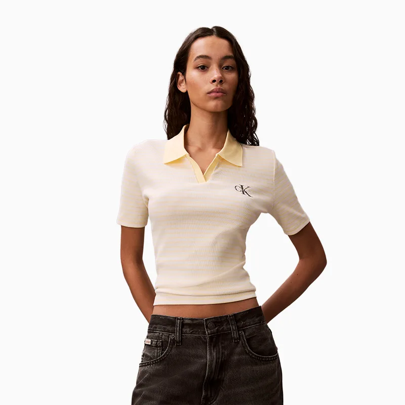 Женская поло Calvin Klein, XBS-Stripes Yellow
