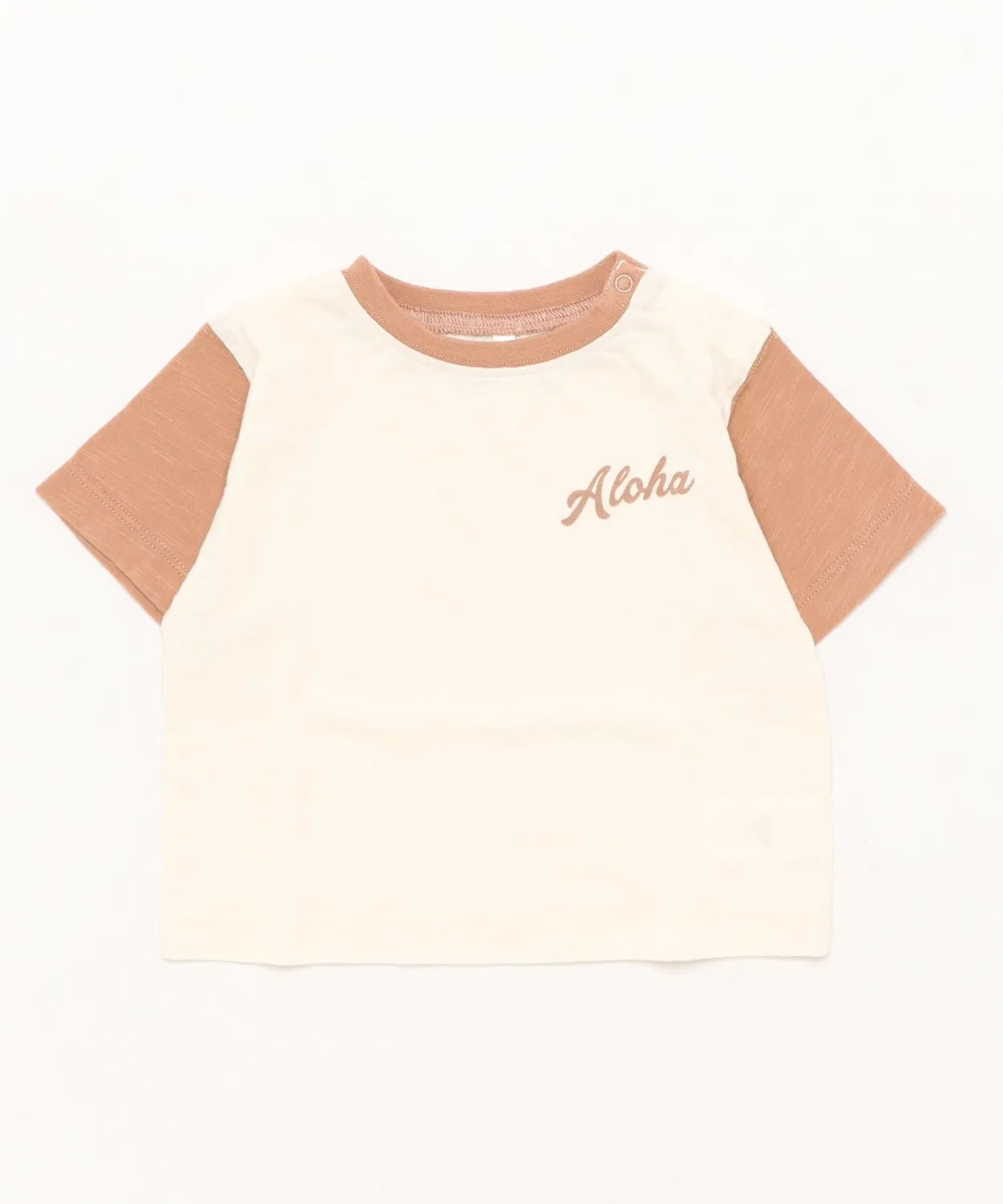 Детская футболка с контрастным рукавом Aloha Rylee + Cru, Ivory x Clay