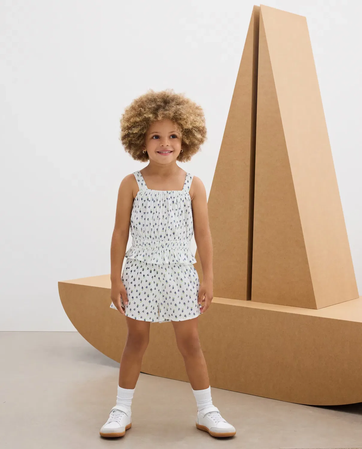 Детский комплект для девочек из сейрсакера с принтом Kids El Corte Inglés, Blanco