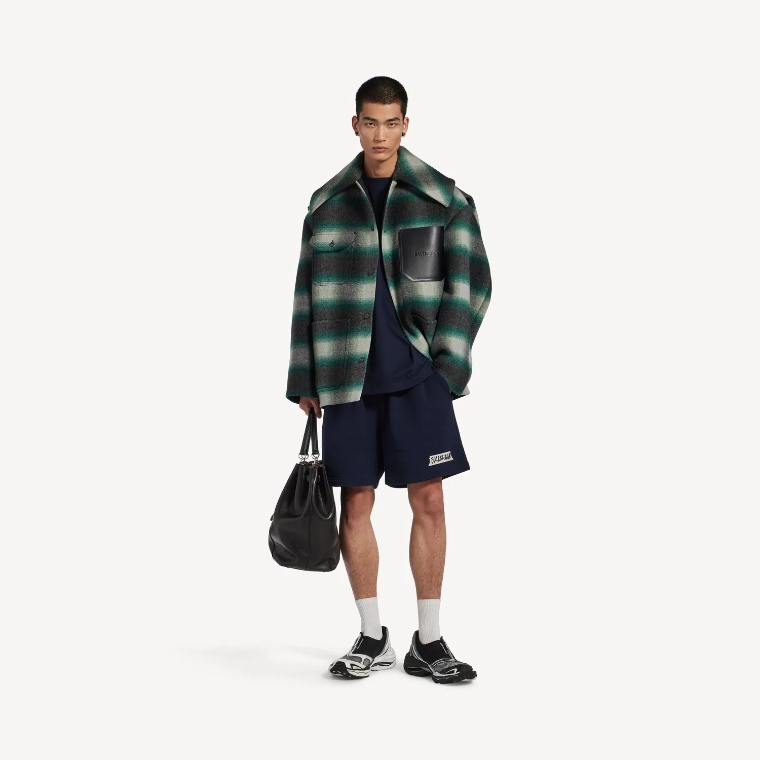 Мужские шорты Regular Fit Balenciaga Masking Tape, синий — фото 2