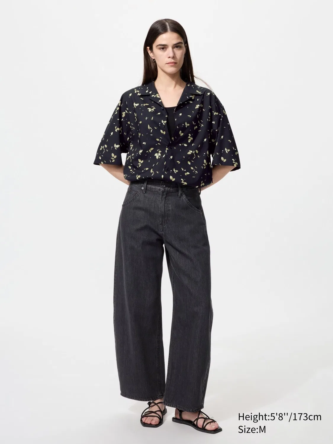 Рубашка Uniqlo, с открытым воротником и коротким рукавом, белый — фото 3