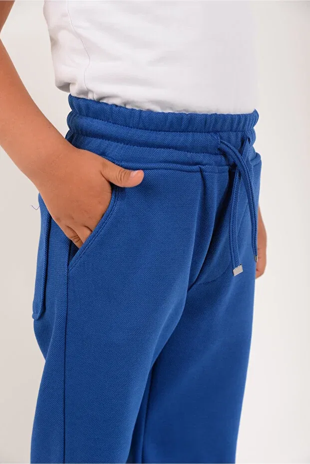 Детские спортивные штаны для мальчиков с утяжкой Kidspitircik, Saks Blue — фото 2