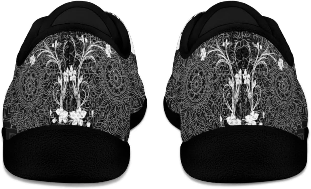 Женские и мужские сандалии Jeiento Mandala с цветочным и животным узором, кожаные прогулочные туфли с широкой носочной частью, низкие кроссовки из ПУ-кожи, Bohemian Mandala Pug Dog — фото 3