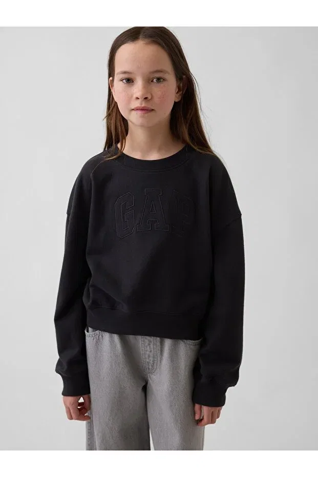 Детские свитшот для девочек хлопковый Gap, Black-000