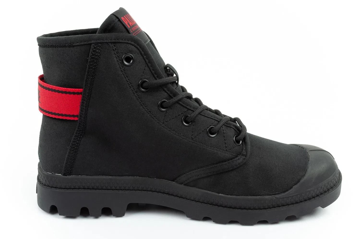 Детские высокие кеды Palladium Pampa Hi Dare, Schwarz Rot — фото 4