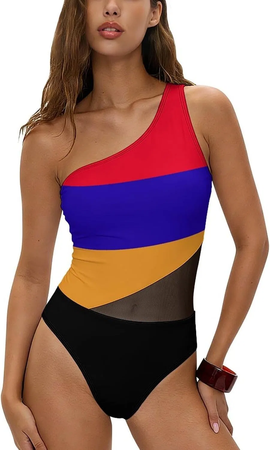 Женский слитный купальник с флагом Беларуси, Polyester, Style-7